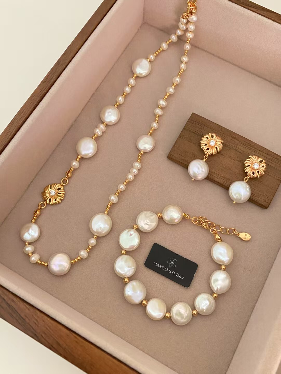  Baroque Pearl 3-Piece Jewelry Set 