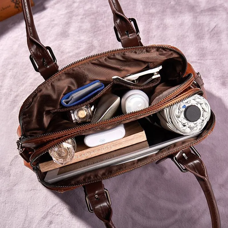 Retro fashion carry crossbody can adjust large capacity multi-layer bag