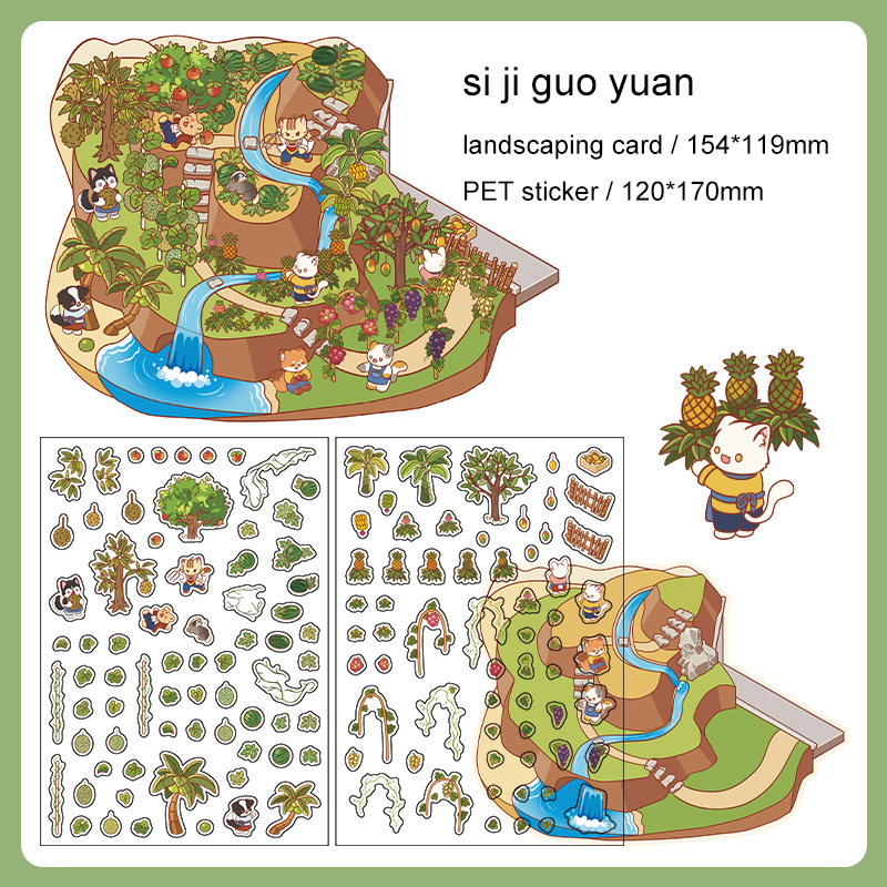 PET Sticker - Today's Business Series Kawaii Mini Scene Landscaping 