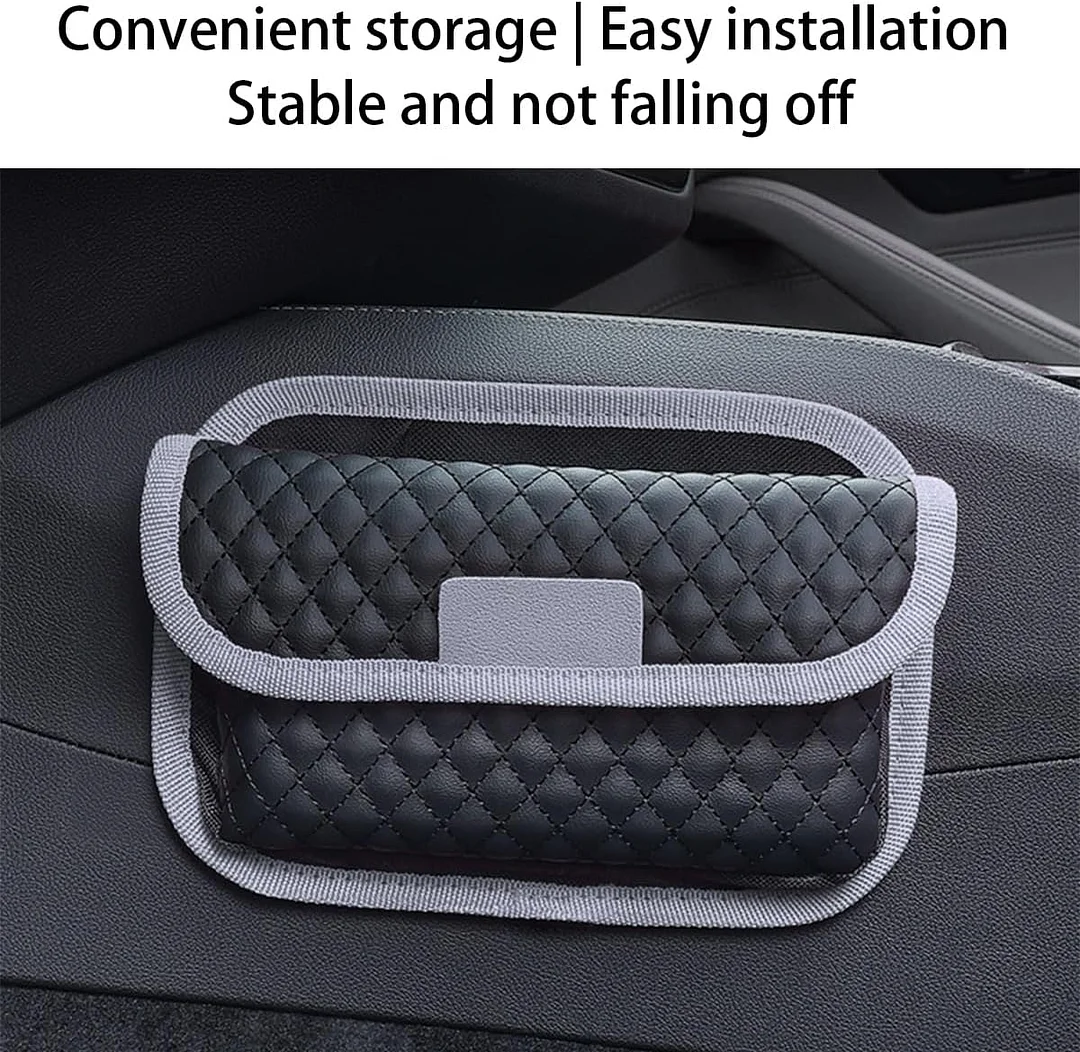 Car Seat Side Pocket Organizer, PU Leather Multifunctional Automotive Storage Bag for Phones Keys Cards, Mini Seat Gap Filler Pouch for Door Console, Universal Vehicle Accessories (Red)