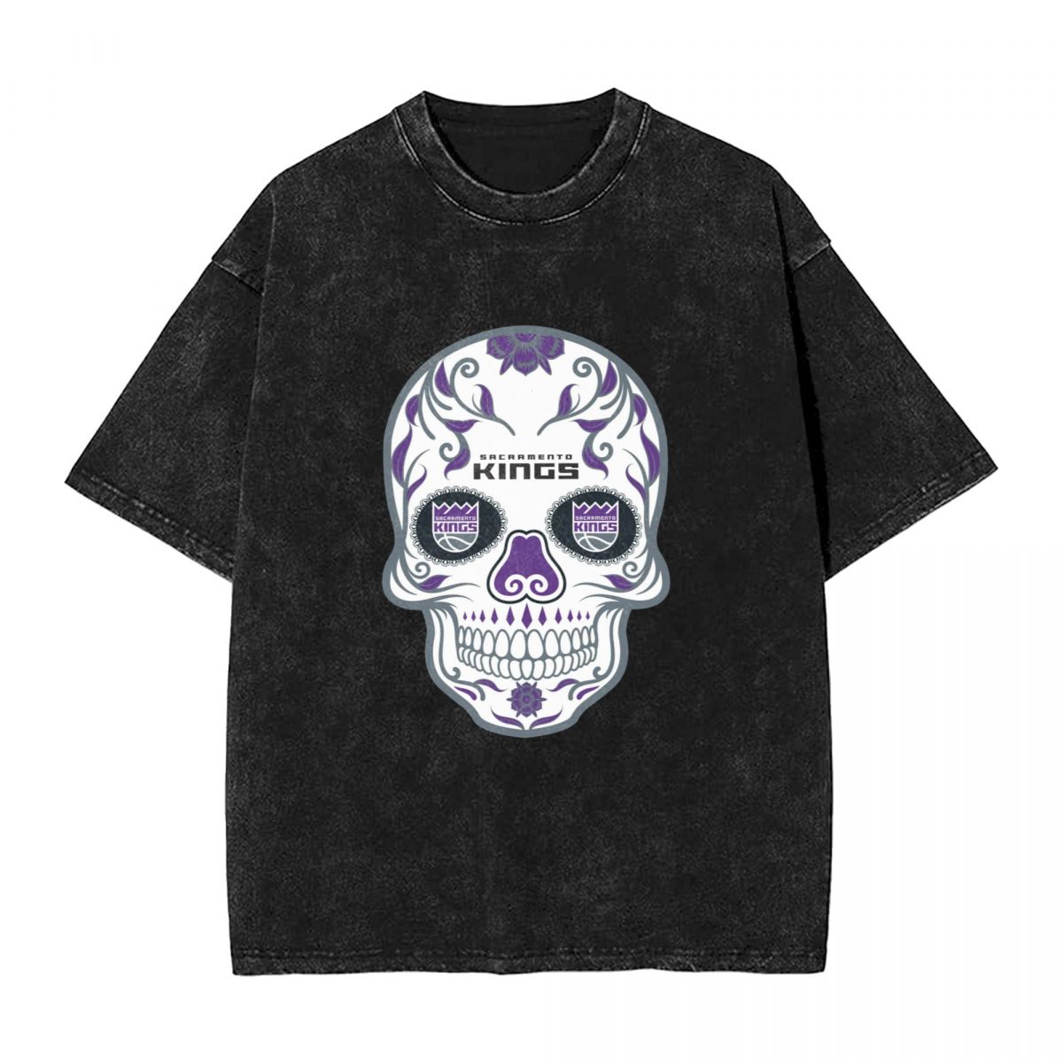 Sacramento Kings Skull Men's Vintage Oversized T-Shirts