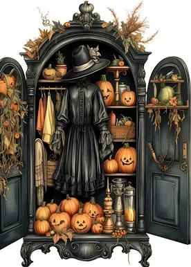 Halloween Pumpkin Witch 11CT Stamped Cross Stitch 50*50CM