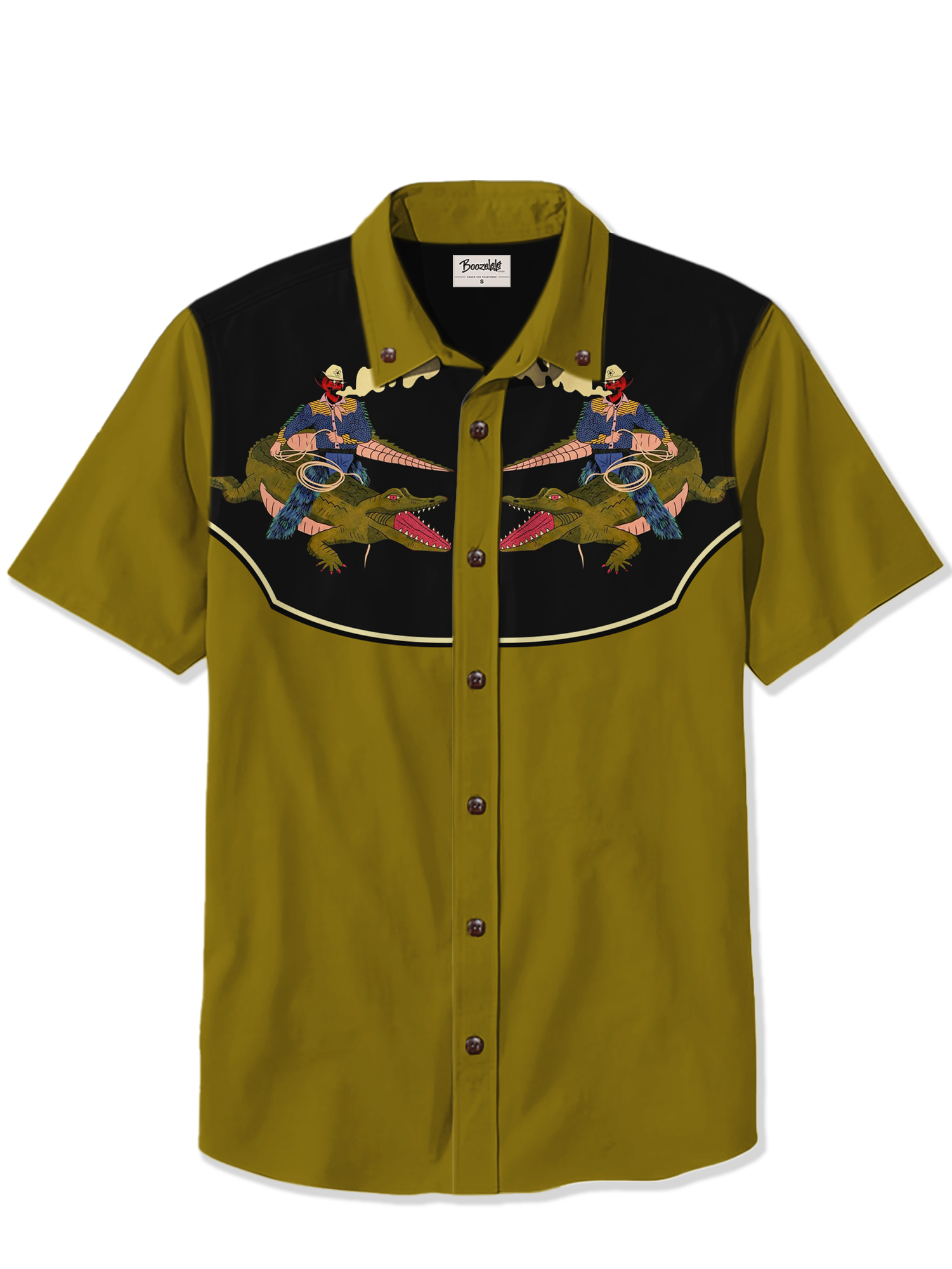 Vintage Crocodile And Skull - 100% Cotton Shirt
