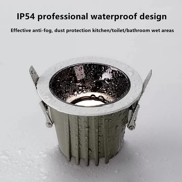 Recessed lights: suitable for bathrooms and kitchens, glare-free design