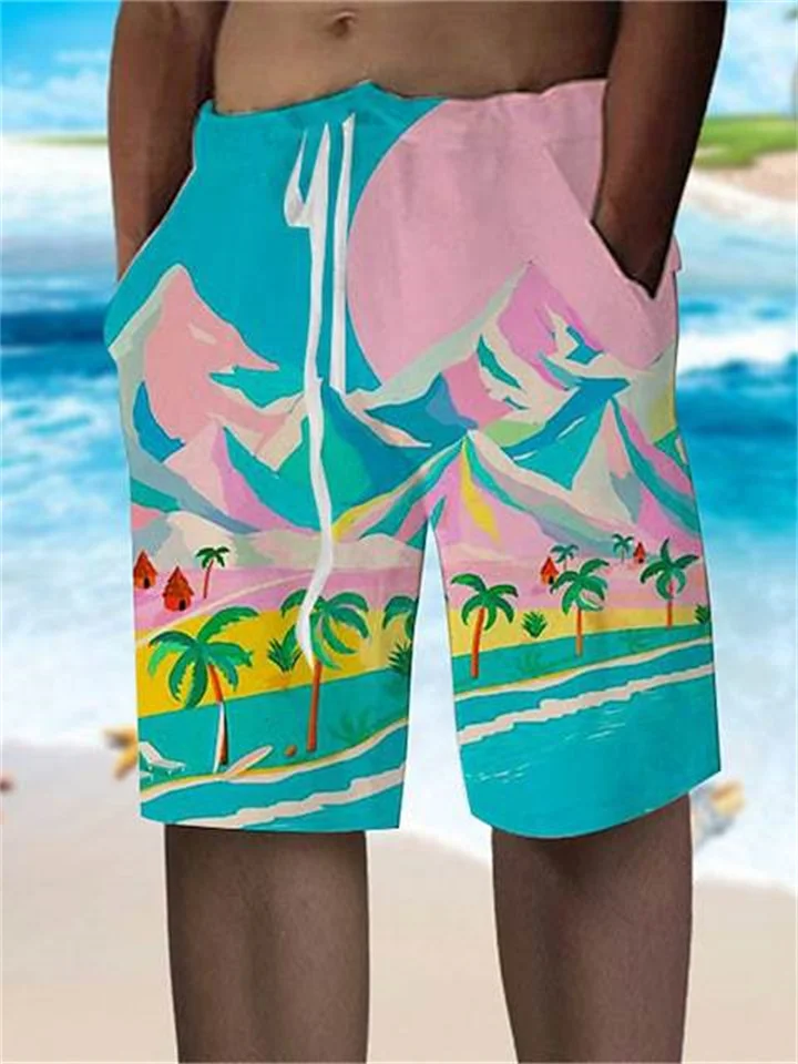 Men's Beach Shorts Seaside Landscape Print S M L XL 2XL 3XL 4XL 5XL