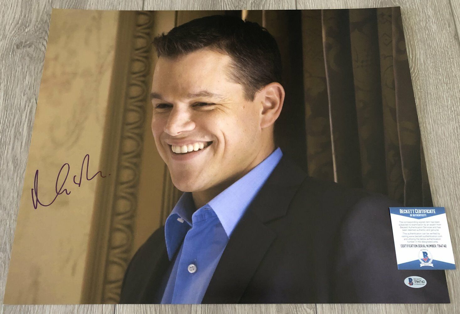 MATT DAMON SIGNED AUTOGRAPH OCEAN'S 11 ELEVEN 16x20 Photo Poster painting w/PROOF THE DEPARTED