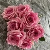 7 Stems Large 10cm Diamond Rose Artificial Flower Bunch