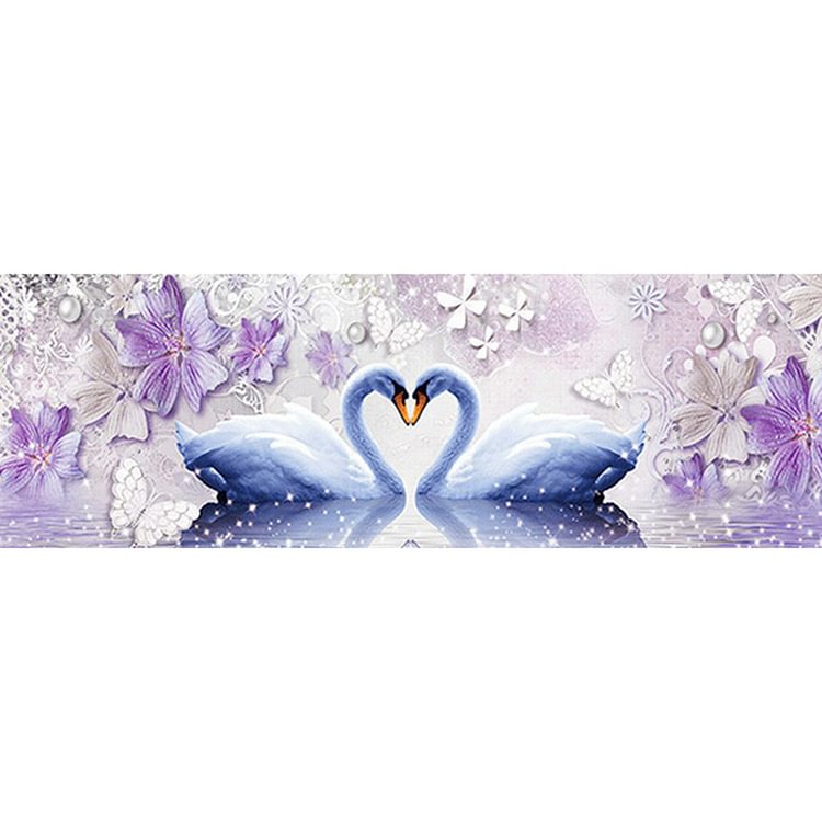 Swan Love  Full Round Diamond Painting 80*30CM
