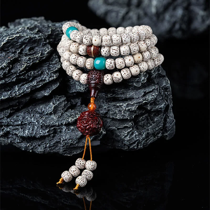 Tibetan 108 Mala Beads Bodhi Seed Elephant PiXiu Peace Bracelet