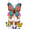 (US Only)Double Sided Flower Butterflies Crystal Wind Chimes Pendant Kit for Window Decor