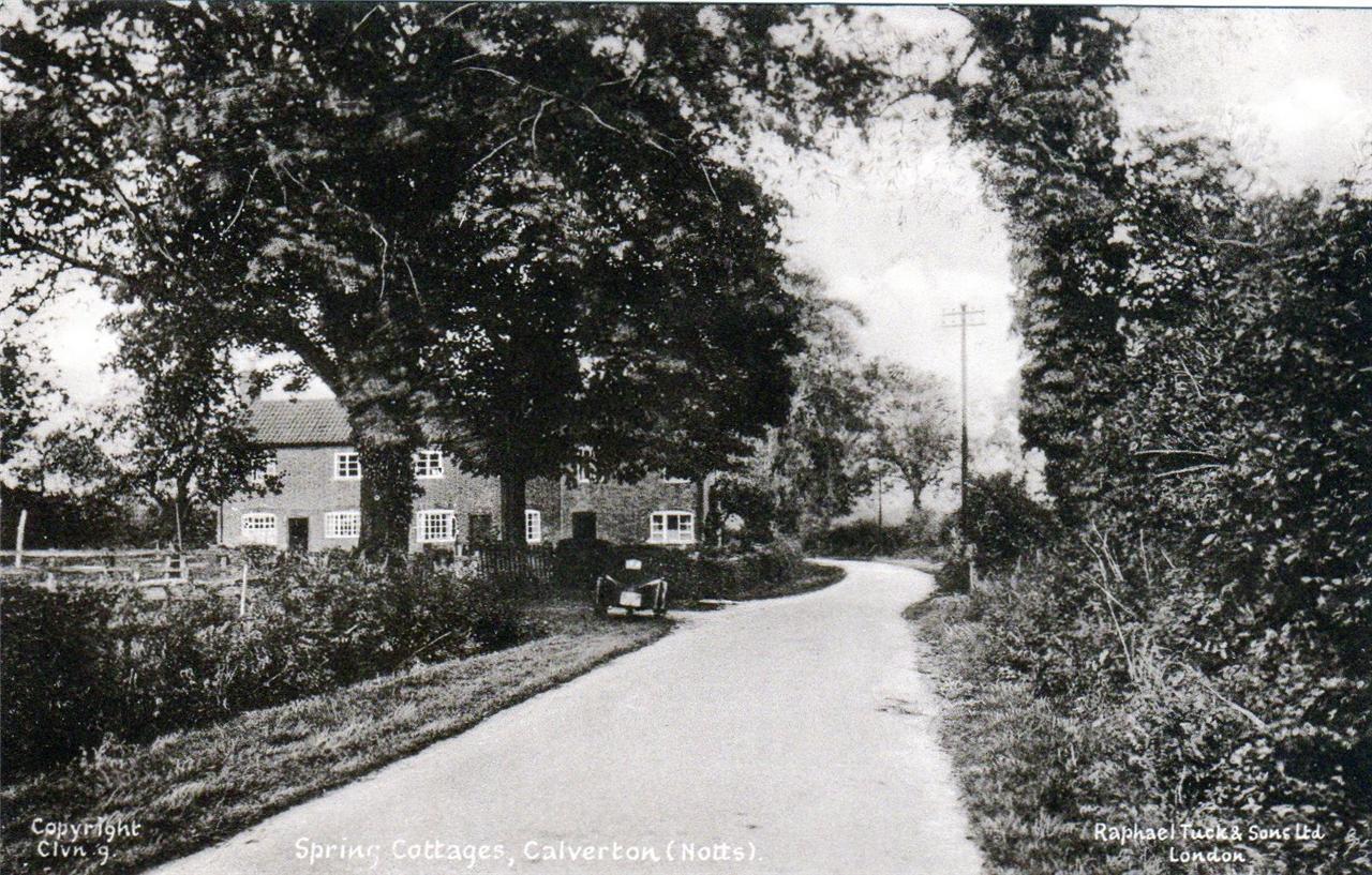 CALVERTON, NOTTINGHAM Spring Cottages Vintage Photo Poster paintinggraph c1900 - reprint