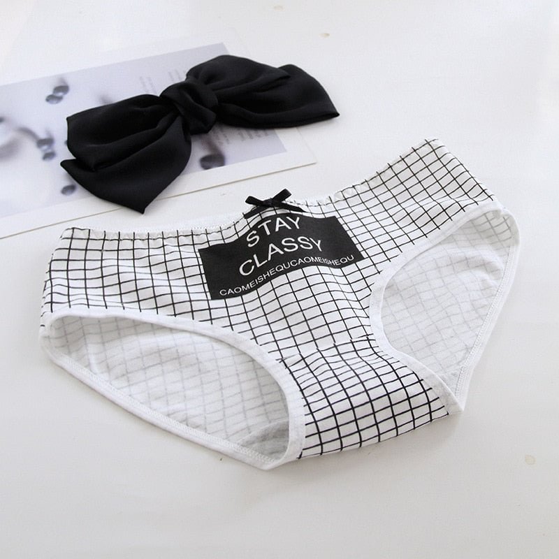 L-Xl Cotton Panties Women's Underwear Fashion Lattice Comfort Briefs Mid Waist Seamless Underpants Female Sexy Lingerie