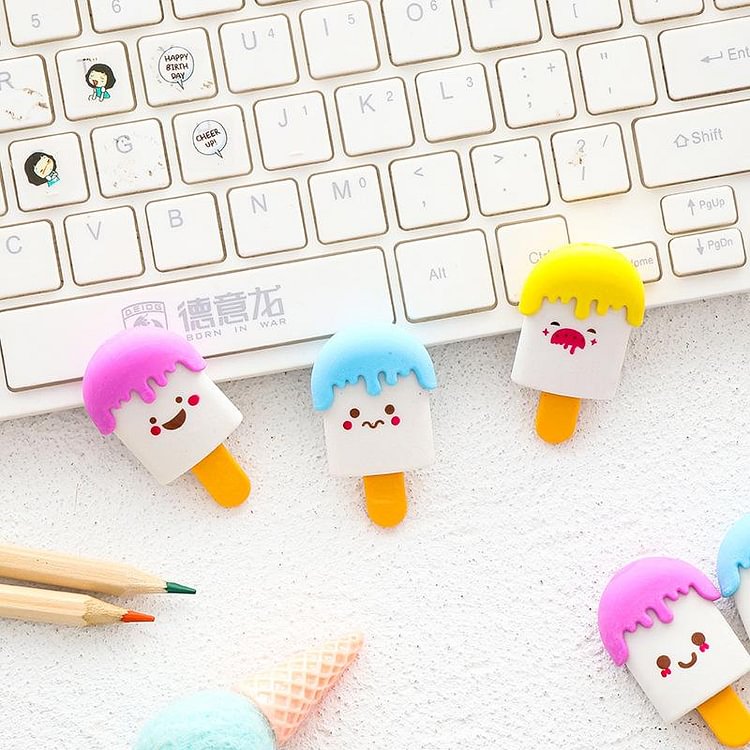 Cute Ice Cream Eraser-4pcs