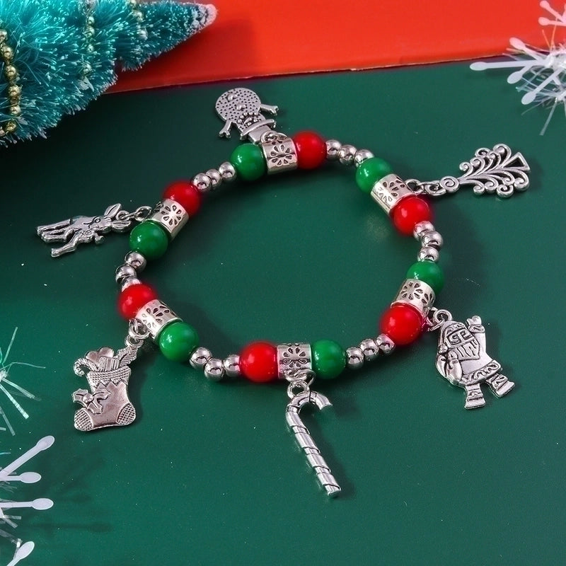 Cute Christmas Streetwear Christmas Hat Christmas Tree Alloy Bracelets