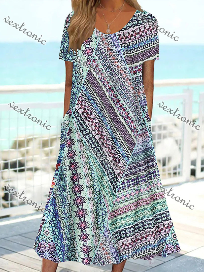 Women Long Sleeve V-neck Graphic Floral Printed Top