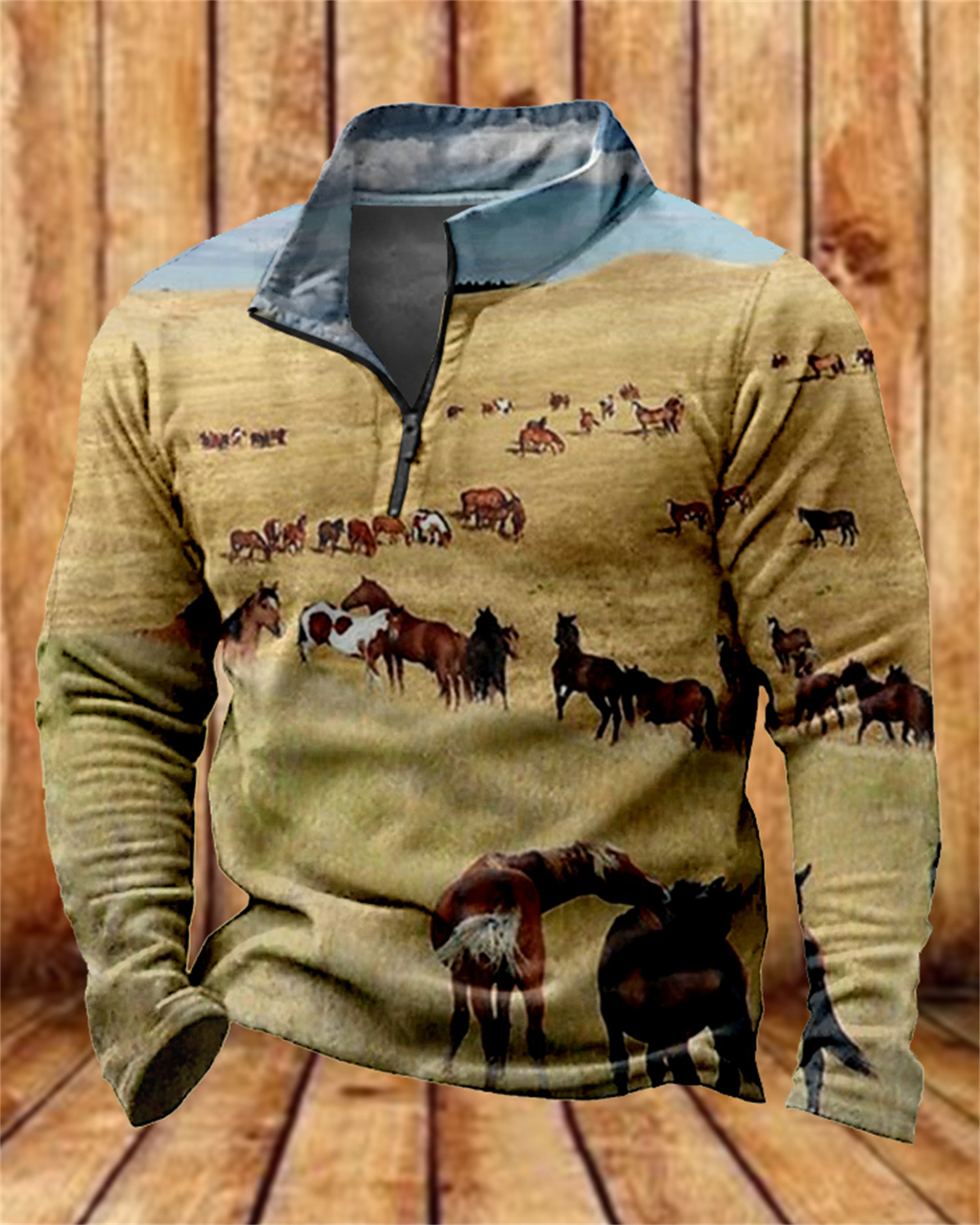 - Men's Yellowstone Mountain Bronco Zipper Hooded 00411