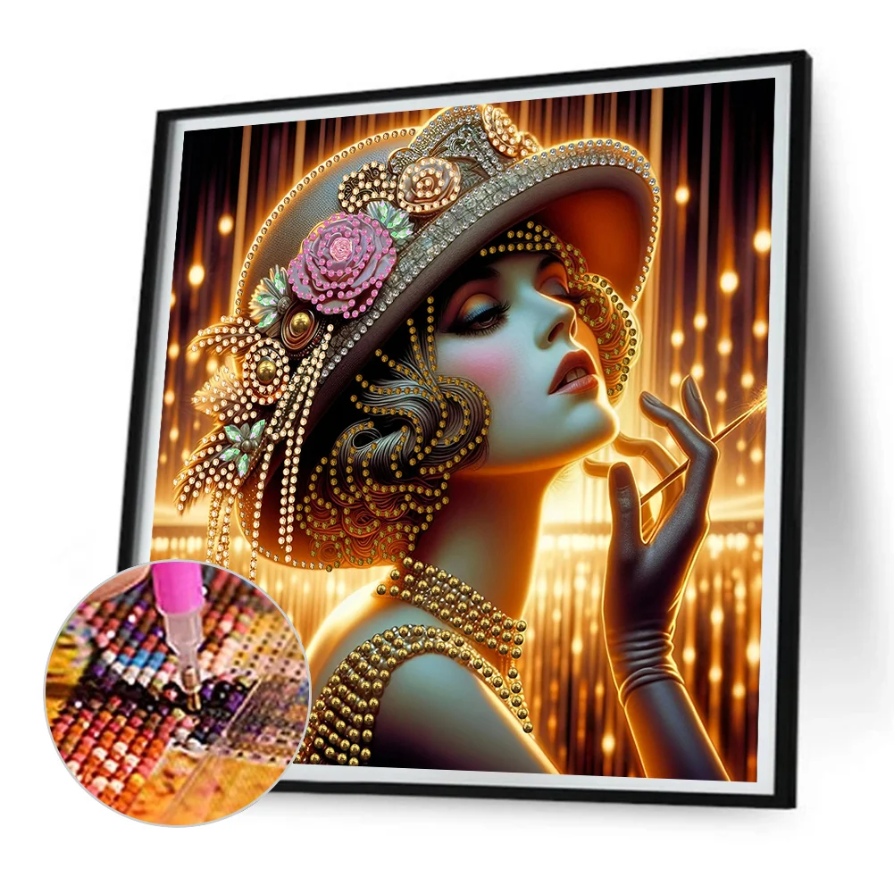 Diamond Painting - Partial Special Shaped Drill - Girl(Canvas|30*30cm)