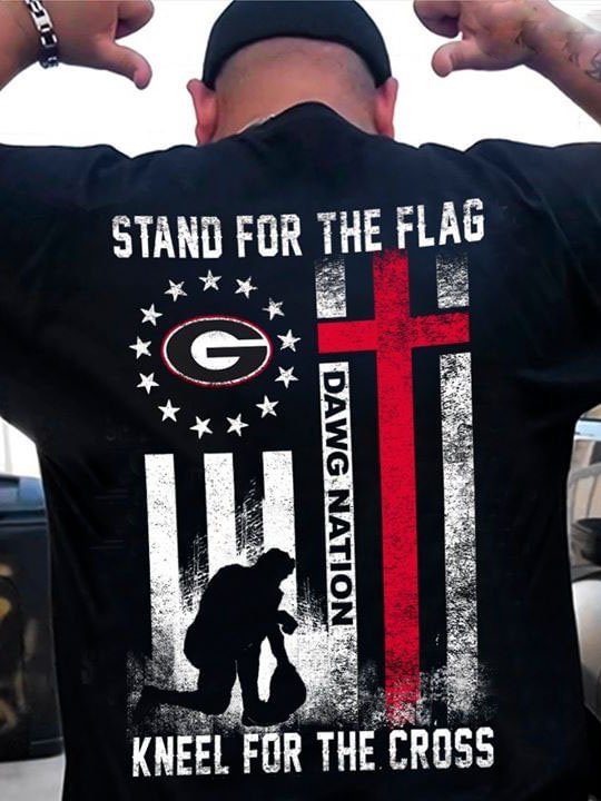 Men's Stand For The Flag Kneel For The Cross T-Shirt socialshop