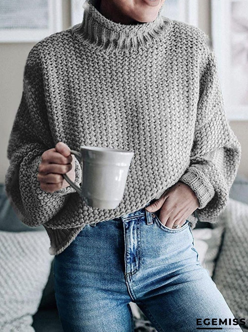 Autumn and Winter New Knitwear Women's Turtleneck Pullover | EGEMISS