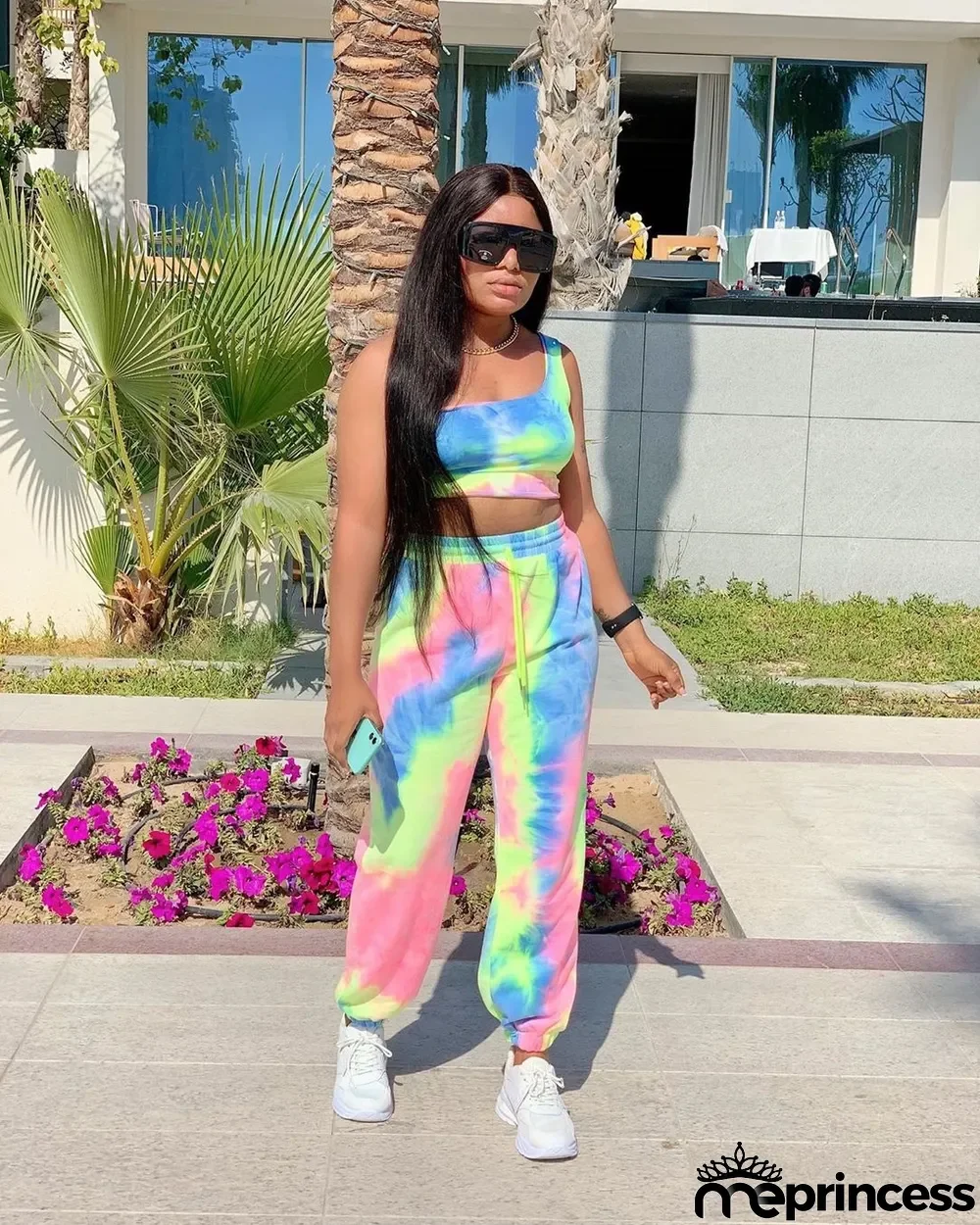 Casual Sexy Print Sleeveless Top And Pants Two Piece Set