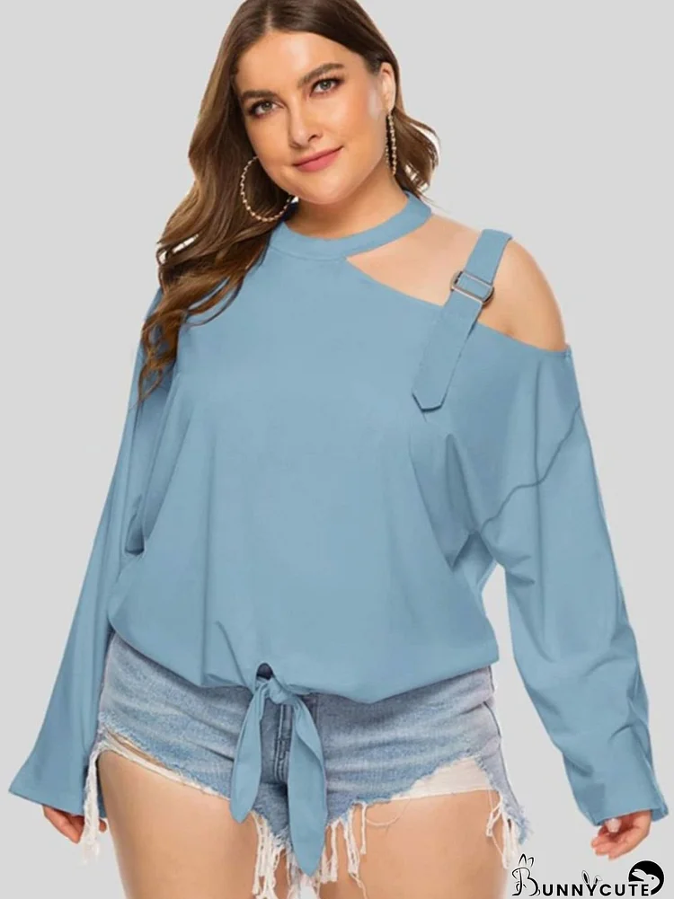 Plus Size Cold-Shoulder Tied Top
