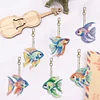 6pcs Fish DIY Diamond Painting Double Sided Keychains