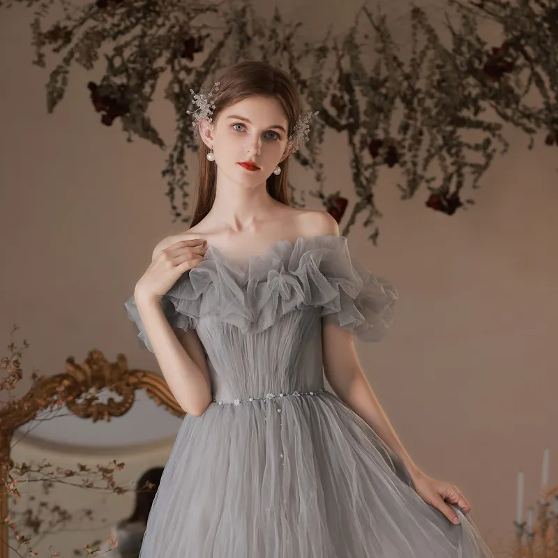 Brownm 2025 New Spring Fairy Temperament Engagement High-End Design Student Art Exam Host Banquet Evening Dress Dress Dress Woman