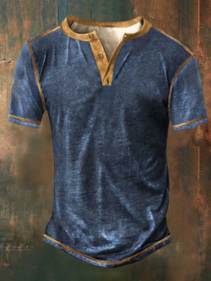 Men's Casual Western Style Long Sleeve Top