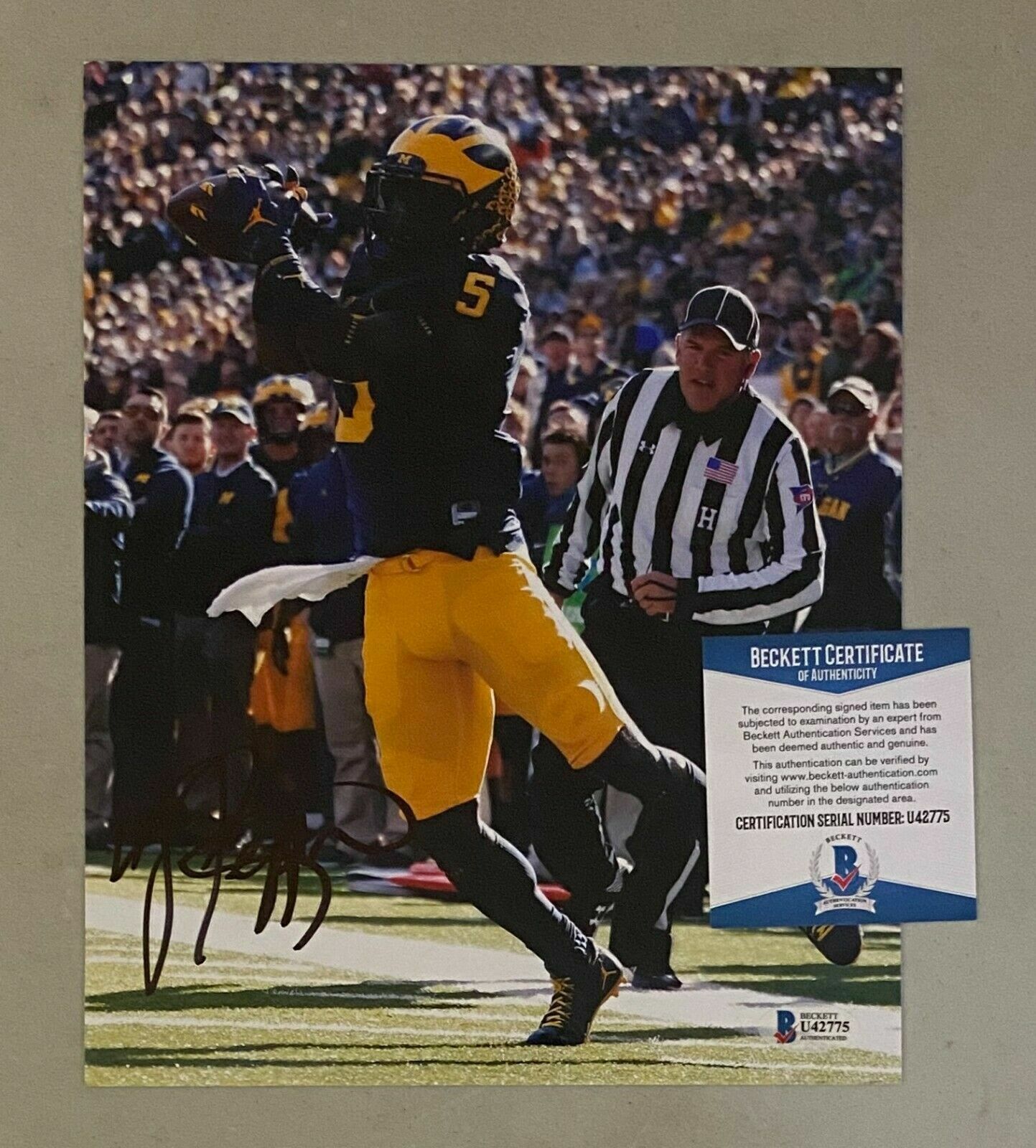 Jabrill Peppers signed Michigan Wolverines 8x10 Photo Poster painting BAS