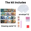 12Pcs Diamond Painting Snowbird Greeting Card Set with Envelope