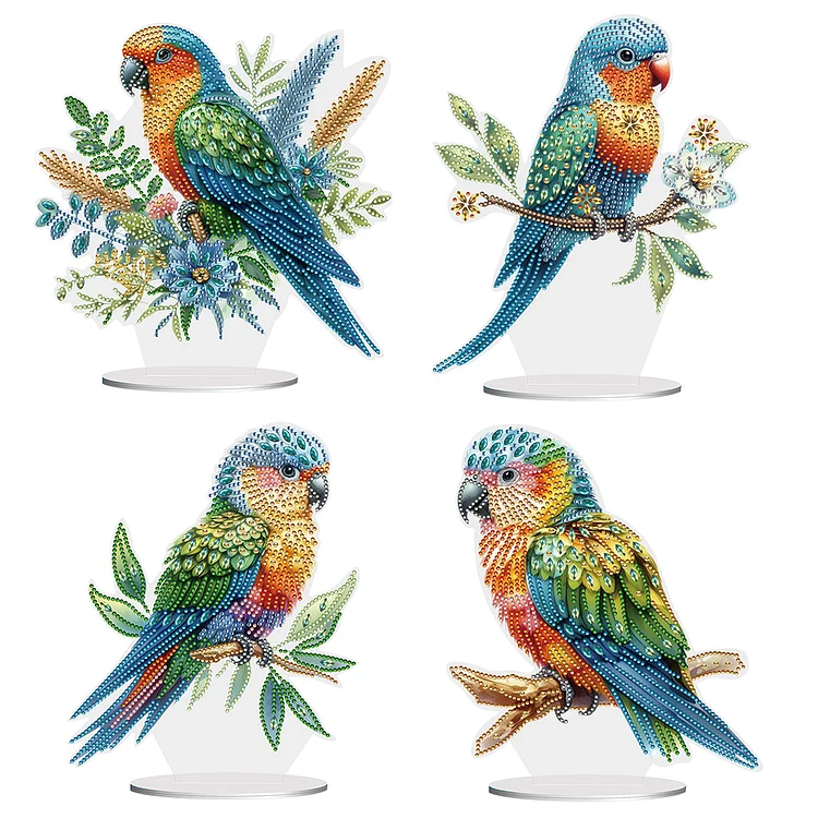 Parrot Special Shape 5D DIY Desktop Diamond Painting Art for Adults Beginners