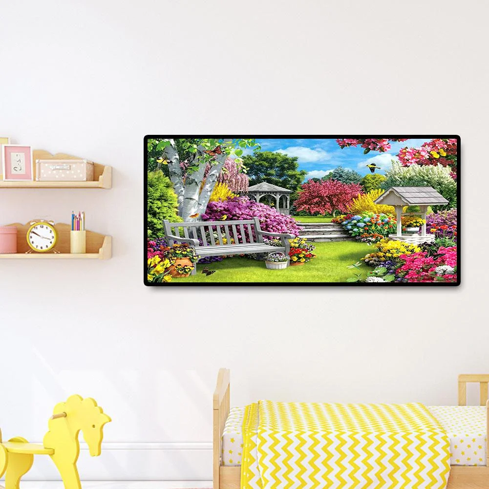 Diamond Painting - Full Round Drill - Beautiful Garden(80*40cm)