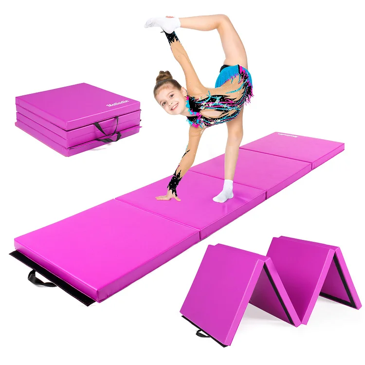 Matladin 6/8FT Folding Gymnastics Gym Exercise Aerobics Yoga Mat Leather Tumbling Mats