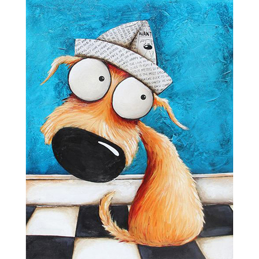 Cute Dog-Paint by Numbers-16"x20"/40x50cm