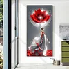 Flowers Lady-Full Round Diamond Painting(40x70cm)