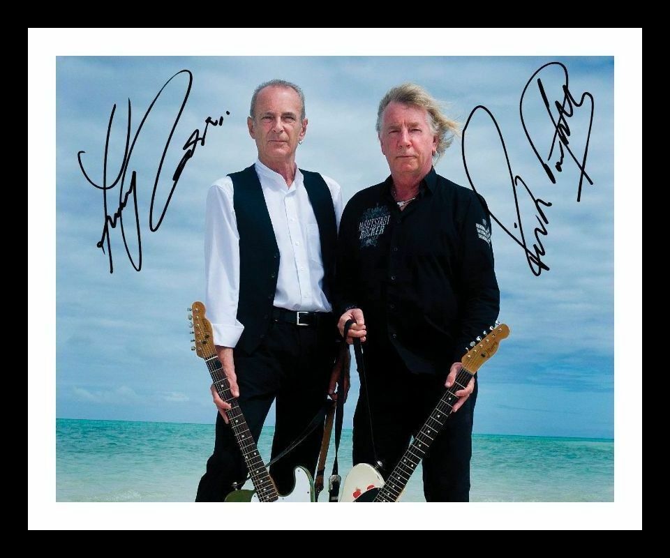Status Quo Autograph Signed & Framed Photo Poster painting