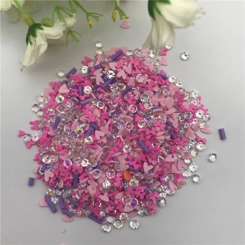 20g Love bow flower Mix for Resin DIY Supplies Nails Art Polymer Clear Clay accessories DIY Sequins scrapbook shakes Craft