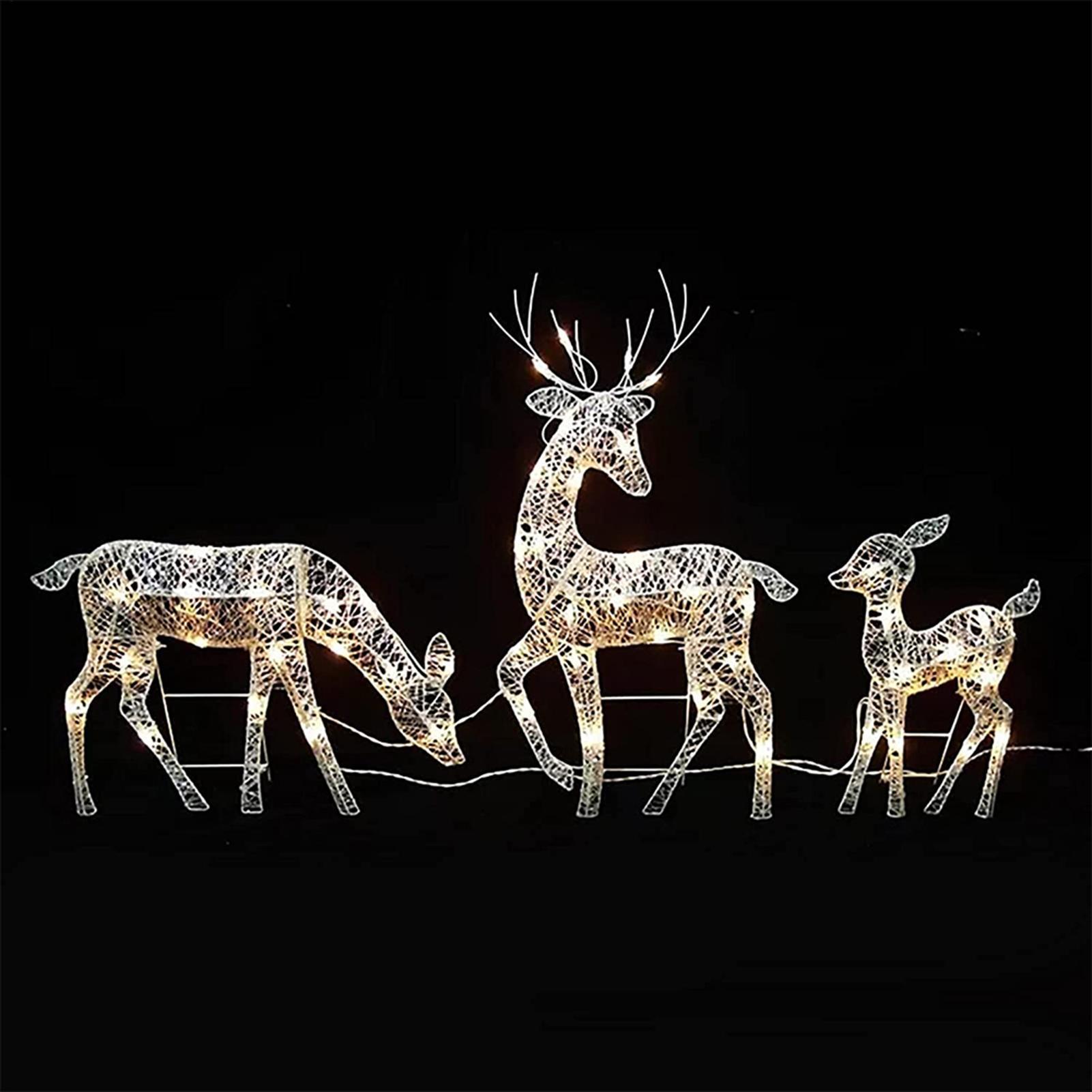 Tegooe Lighted Mesh Reindeer Christmas Yard Decor - Weatherproof LED Outdoor Display