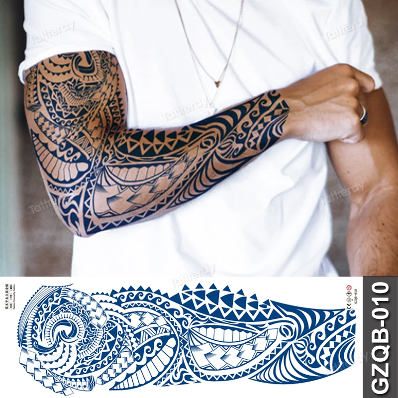 Sdrawing transfer tattoo fake large size full arm tattoo sleeve juice ink long lasting waterproof temporary tattoos men body art 1020-1