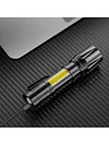 XPE+COB LED USB Rechargeable Portable Torch Zoomable Household Flashlight