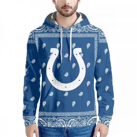 Men's Indianapolis Colts Blue Pullover Hoodie DSLE
