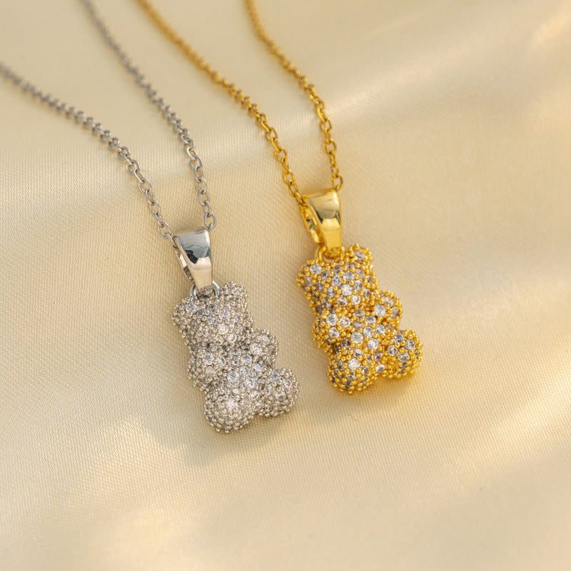 Moderate Luxury Cartoon Titanium Steel 18K Gold Plated Necklaces