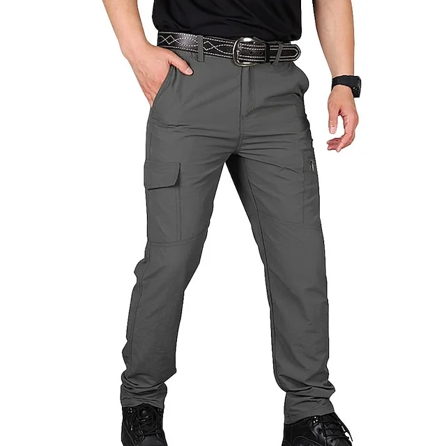 Men's Waterproof Cargo Work Pants Hiking Tactical Pants Military Ripstop Resistant Multi Pockets