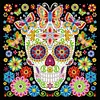 Flower Skull-Luminous Crystal Rhinestone Diamond Painting