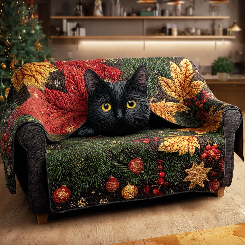 Silent Night Cat Quilted Sofa Cover NCU0TD1394 everthome