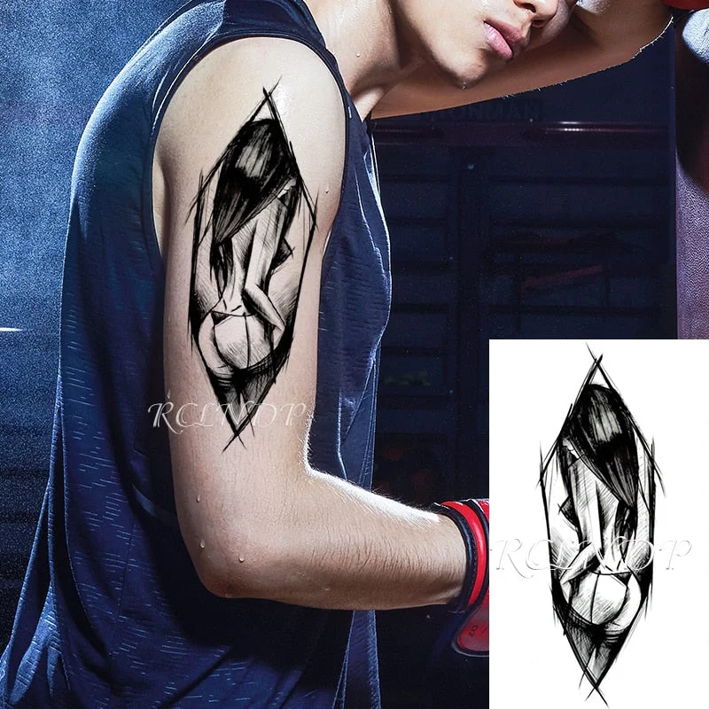 Waterproof Temporary Tattoo Stickers on Body Tribal Totem Fake Tatto Flash Tatoo Back Leg Arm belly big size for Women Men girl