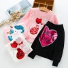 Kid Girl Ins Autumn Spring Pullover Sequined Shirts