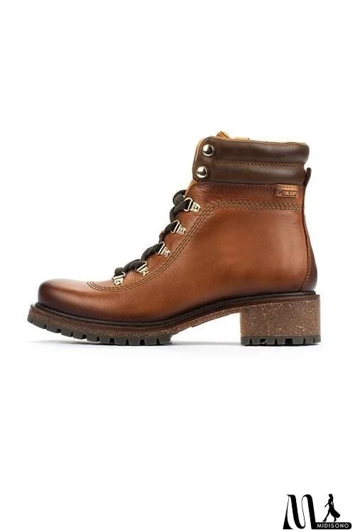 MidiSono - Low Heel Lace Up Martin Boots