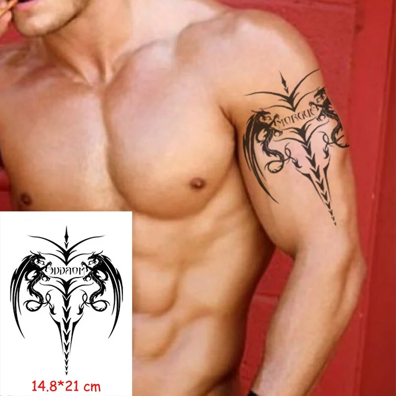 Temporary Tattoo Stickers Scorpion Pyramid Roman Bell Fake Tatto Waterproof Tatoo Back Leg Arm Belly Big Size for Women Men Girl