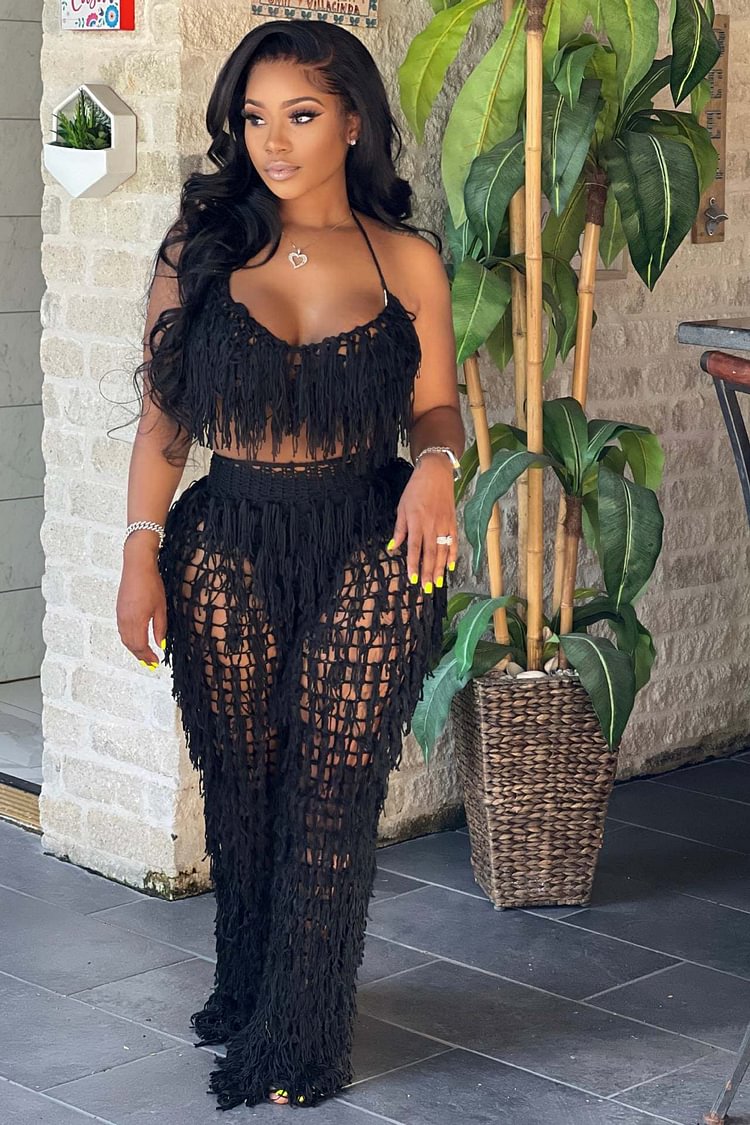 fringe cover up pants